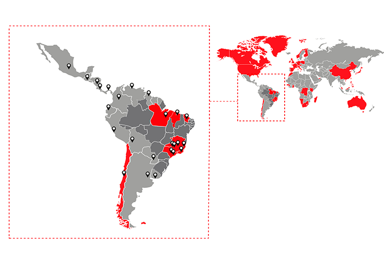 Mapa de atuação da REMA TIP TOP